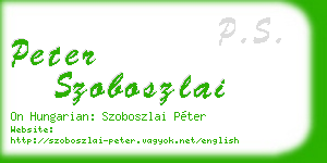 peter szoboszlai business card